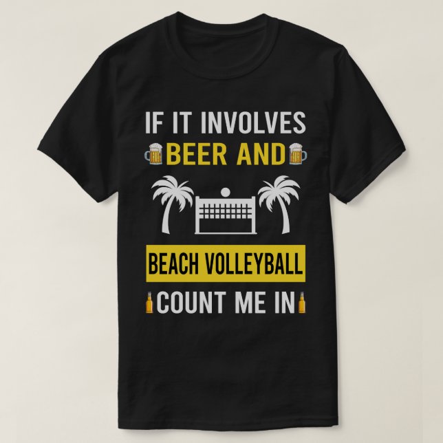 Bier und Beach Volleyball T-Shirt (Design vorne)