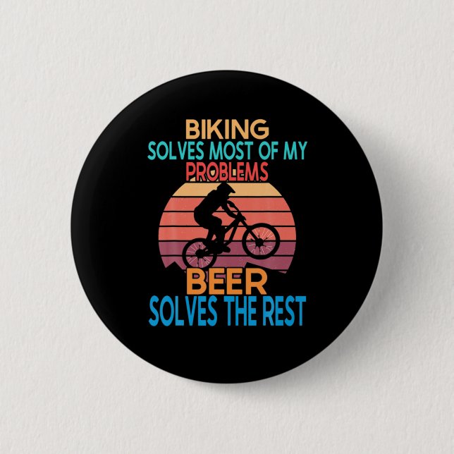 Bier und Bike Geburtstag Button (Vorderseite)