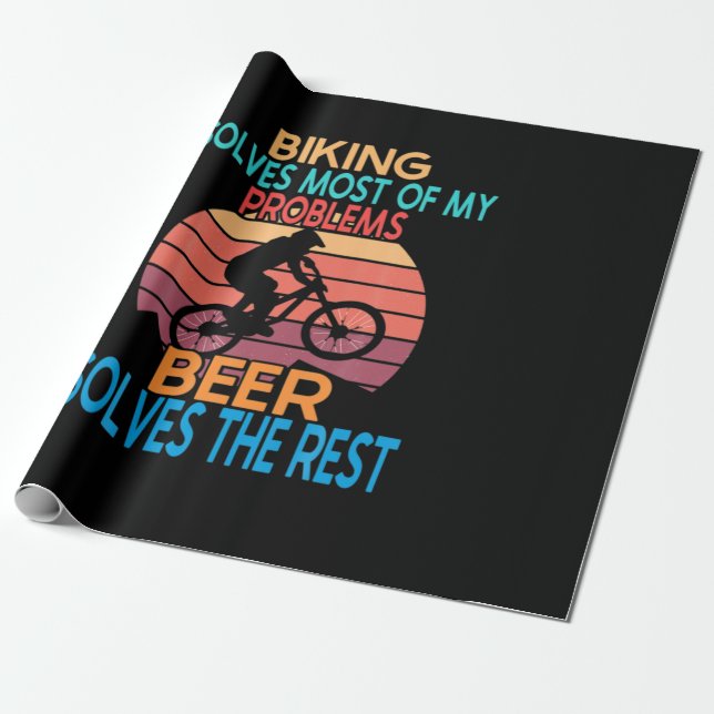 Bier und Bike Geburtstag Geschenkpapier (Ungerollt)