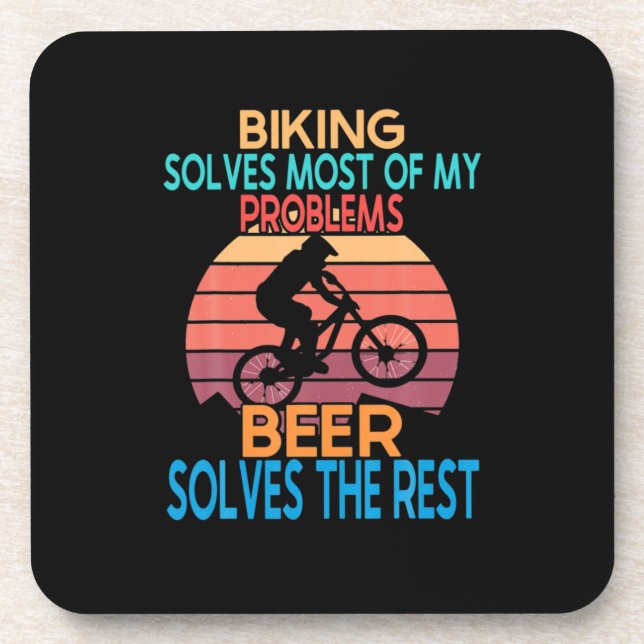 Bier und Bike Geburtstag Getränkeuntersetzer (Vorderseite)
