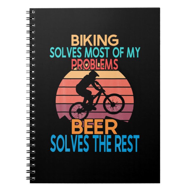 Bier und Bike Geburtstag Notizblock (Vorderseite)