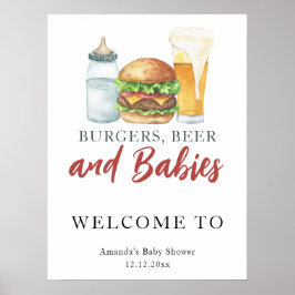 Bier und Burger Babydusche Poster