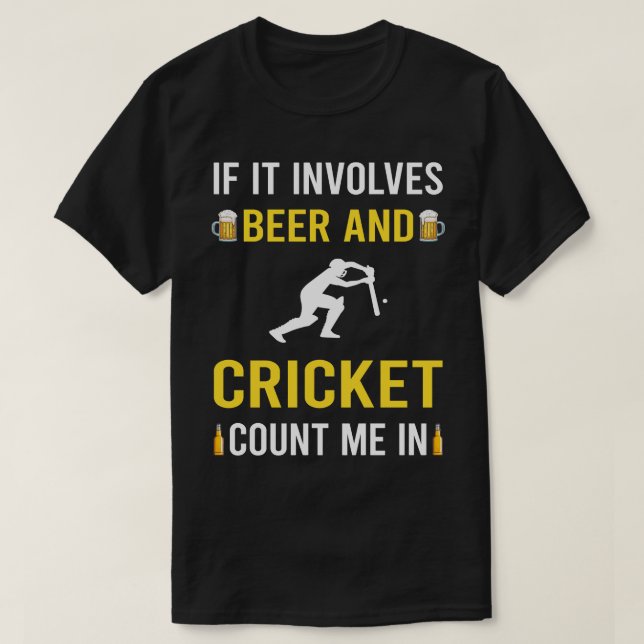 Bier und Cricket T-Shirt (Design vorne)