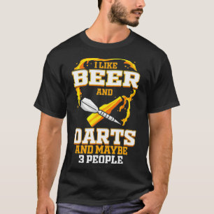 Bier und Darts Player Dart Fan Geschenk spielen T-Shirt