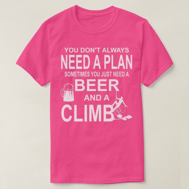 Bier und ein Klettergeschenk T-Shirt (Design vorne)