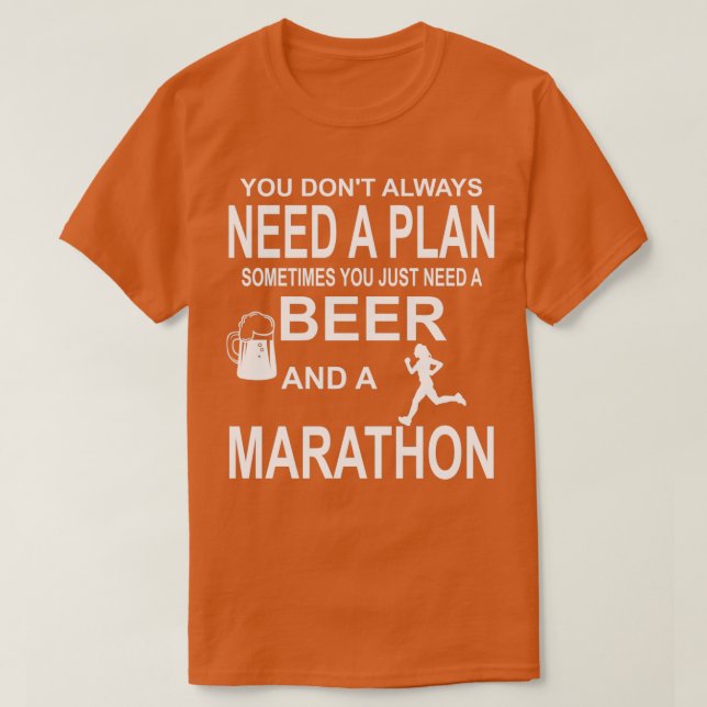Bier und ein Marathon-Running-Joggen T-Shirt (Design vorne)