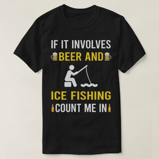 Bier- und Eisfischerei T-Shirt (Design vorne)