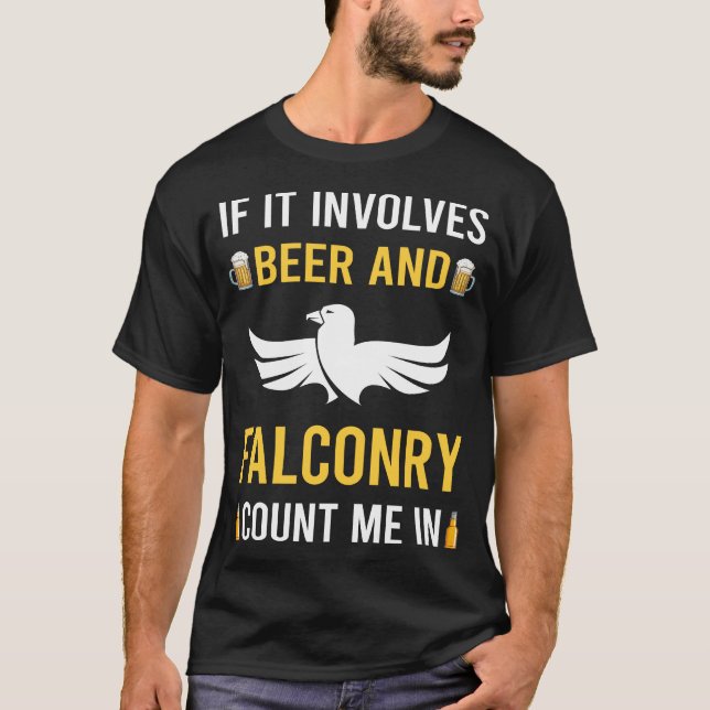 Bier und Falconry T-Shirt (Vorderseite)