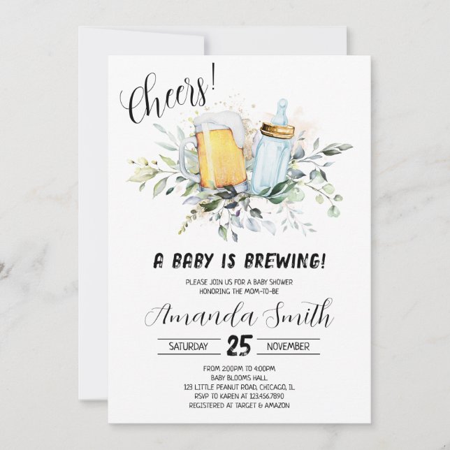 Bier- und Flaschendusche Einladung (Vorderseite)