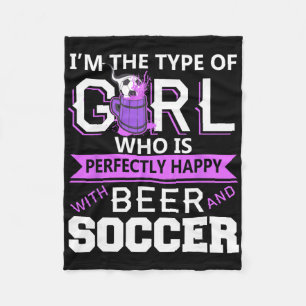 Bier und Fußball weiblicher Humor Spaß Fan Sportli Fleecedecke