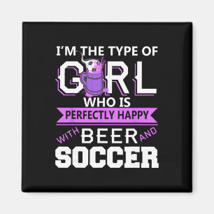 Bier und Fußball weiblicher Humor Spaß Fan Sportli Magnet