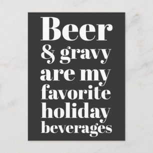 Bier und Gravy Funny Holiday Postkarte