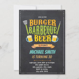 Bier und Grillen Geburtstagsfeier Einladung