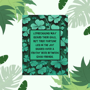 Bier und gute Freunde St. Patrick's Day Postkarte