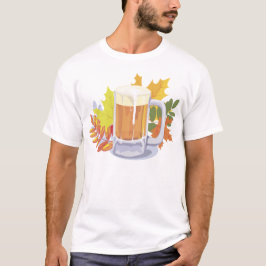 Bier und Herbstleaves Oktoberfest T-Shirt