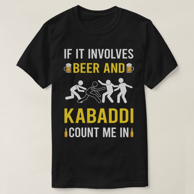 Bier und Kabaddi T-Shirt (Design vorne)