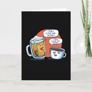 Bier und Kaffee streiten Karte