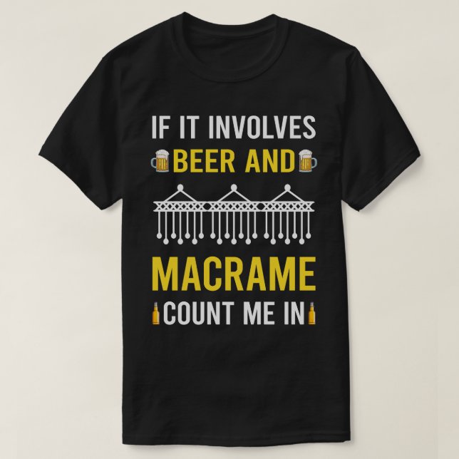 Bier und Macrame T-Shirt (Design vorne)
