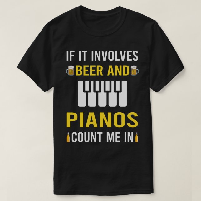 Bier und Pianist T-Shirt (Design vorne)
