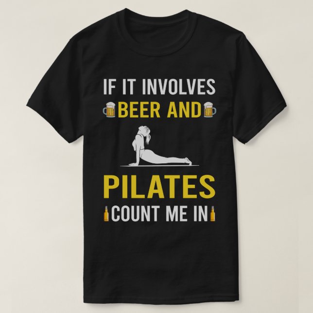 Bier und Pilates T-Shirt (Design vorne)