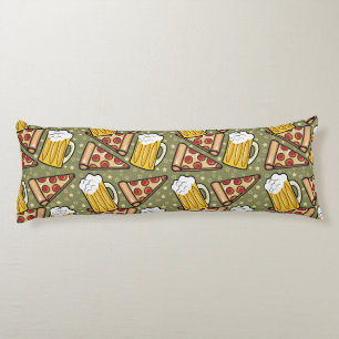 Bier-und Pizza-Grafik-Muster Seitenschläferkissen
