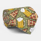 Bier und Pizza Grafisches Muster Krawatte (Gerollt)