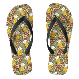 Bier und Pizza Graphtern Flip Flops
