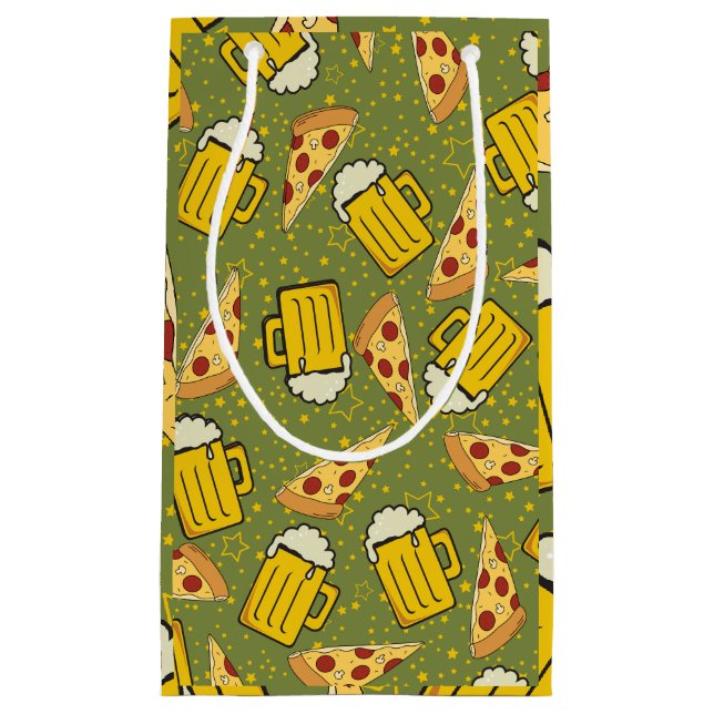 Bier und Pizza Lovers Kleine Geschenktüte (Vorderseite)