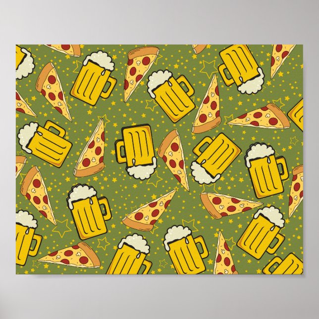 Bier und Pizza Lovers Poster (Vorne)