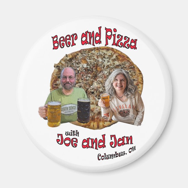 Bier und Pizza mit Joe und Jan - Magnet (Vorne)