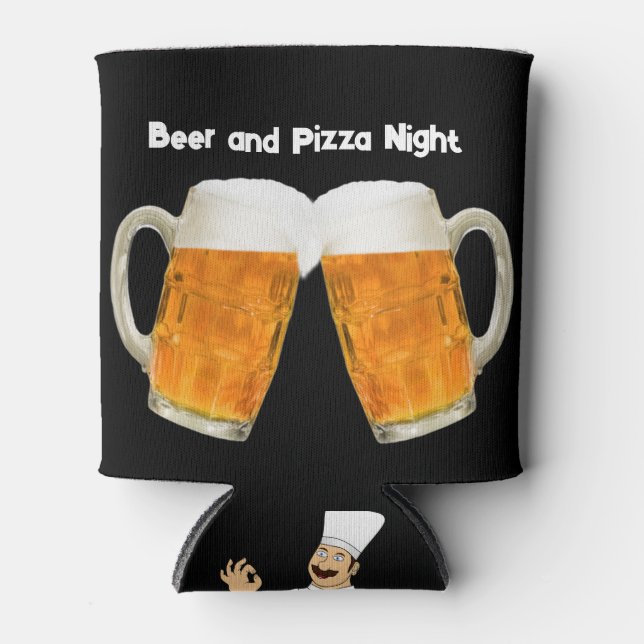 Bier und Pizza Night Can Cooler Dosenkühler (Vorderseite)