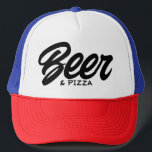 Bier und Pizza Trucker Hat Truckerkappe<br><div class="desc">Bier und Pizza Trucker Hat. Funny Cap für Bier und Pizza Liebhaber. Pinsel Skripttypografie Design. Lassen Sie sich mit Ihren Lieblingsspeisen oder Getränken verwöhnen. Erhältlich in verschiedenen coolen Farben. Spaß Geburtstagsparty Geschenkidee für Freunde und Familie.</div>