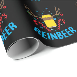 Bier und Rentieren ugly Weihnachten Reinbeer Geschenkpapier