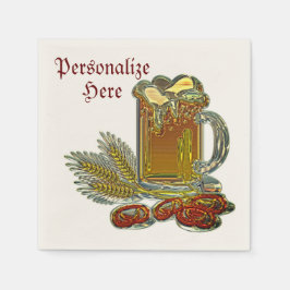 Bier und Salzbrezel Oktoberfest Pub Bar Serviette