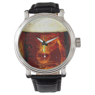 Bier und Schaum Armbanduhr