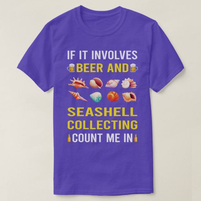 Bier und Seashell sammeln Seashells Sea Muschel S T-Shirt (Design vorne)