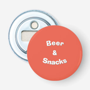 Bier und Snacks - individueller Slogan Flaschenöffner