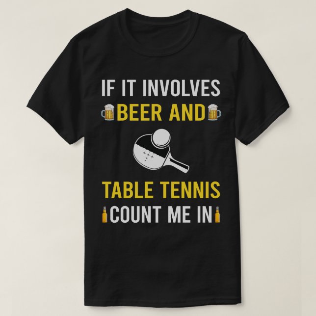 Bier- und Tischtennis-Pong T-Shirt (Design vorne)