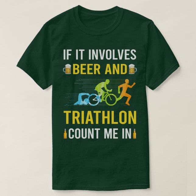 Bier und Triathlon Triathlete T-Shirt (Design vorne)