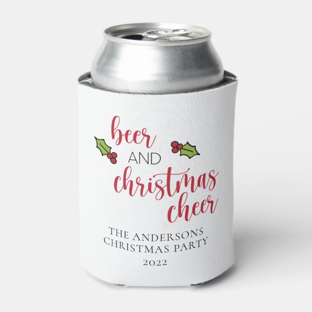 Bier und Weihnachtsmann Funny Personalisiert Dosenkühler (Kanne Vorderseite)