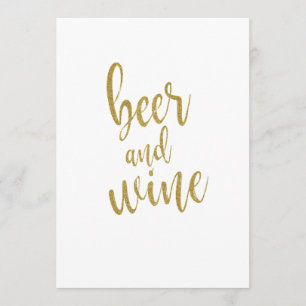 Bier- und Wein Gold Glitter erschwingliches Schild Einladung
