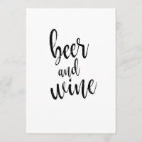 Bier- und Wein-Schwarz-Weiß-Schilder zum günstigen