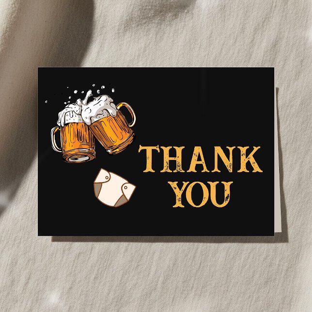 Bier- und Windeldusche Dankeskarte (Beer and Diapers Baby Shower Thank You Card
)