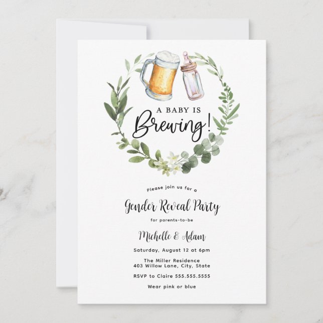 Bier und Windeln Einladung (Vorderseite)