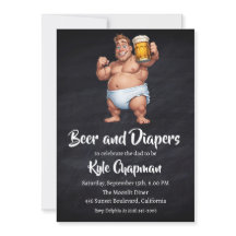 Bier und Windeln, Party Einladungen für Männer