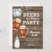 Bier und Windeln Party Wood Men's Baby Dusche