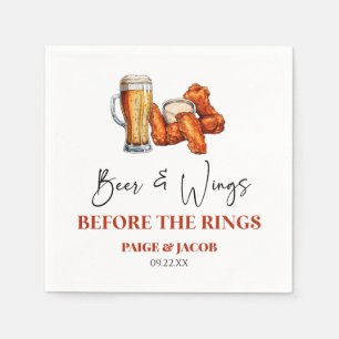 Bier und Wings vor dem Proben-Dinner für die Ringe Serviette