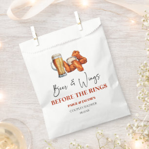 Bier und Wings vor dem Rings Couples Shower Geschenktütchen