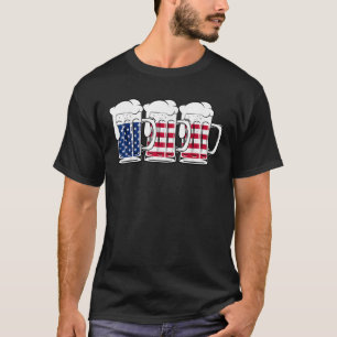 Bier USA Flag Merica Drinks American Men Women 4 T-Shirt