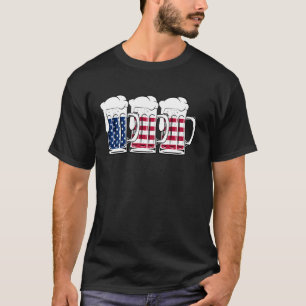 Bier USA Flag Merica Drinks American Men Women 4 T-Shirt